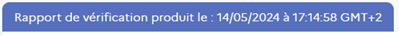 Horodatage du rapport de vérification