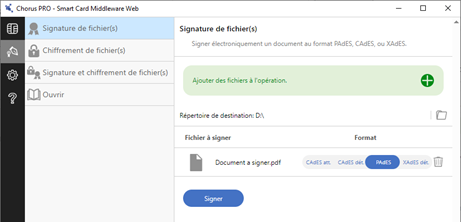 Le fichier déposé apparait sur l'interface IDOPTE, en bas